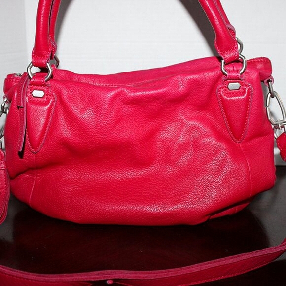 Liebeskind Berlin Leather Shoulder Bag - Pink/Red- Crossbody Strap - Picture 1 of 11